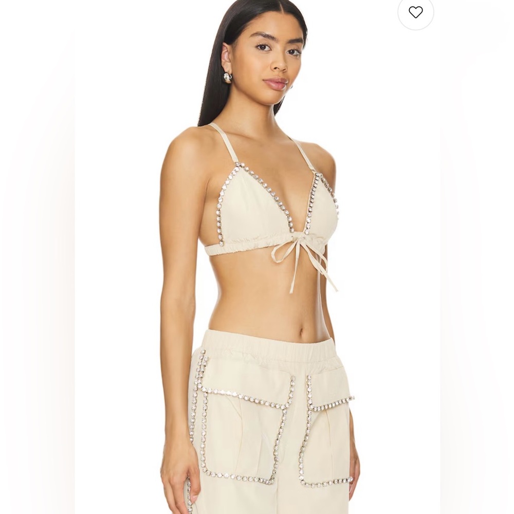 REVOLVE Camila Coelho Cream Embellished Bralette